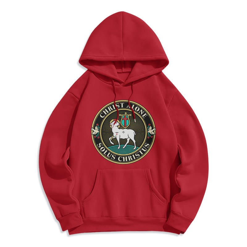 Modern Style Christ Alone Lamb of God Fleece Lined Polyester Hoodie