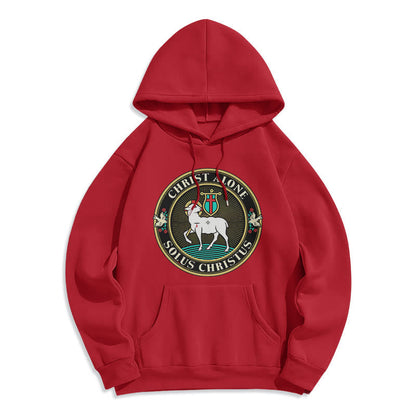 Modern Style Christ Alone Lamb of God Fleece Lined Polyester Hoodie