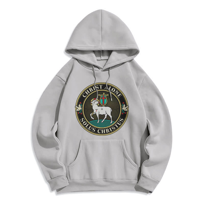 Modern Style Christ Alone Lamb of God Fleece Lined Polyester Hoodie