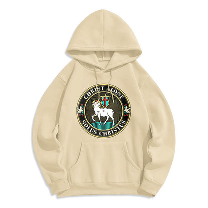 Modern Style Christ Alone Lamb of God Fleece Lined Polyester Hoodie