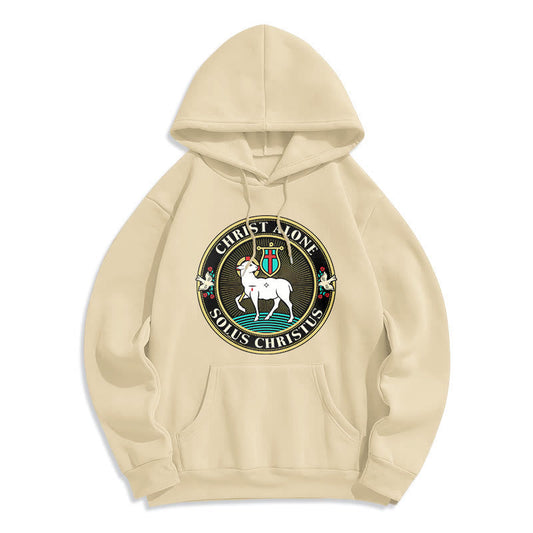 Modern Style Christ Alone Lamb of God Fleece Lined Polyester Hoodie