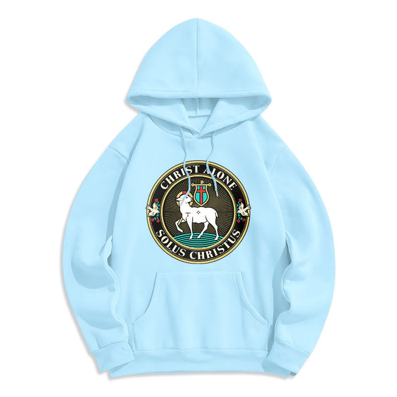 Modern Style Christ Alone Lamb of God Fleece Lined Polyester Hoodie