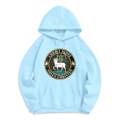 Modern Style Christ Alone Lamb of God Fleece Lined Polyester Hoodie