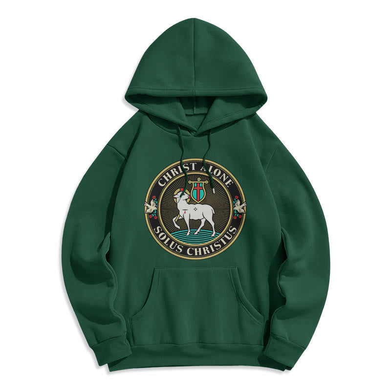 Modern Style Christ Alone Lamb of God Fleece Lined Polyester Hoodie