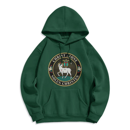 Modern Style Christ Alone Lamb of God Fleece Lined Polyester Hoodie