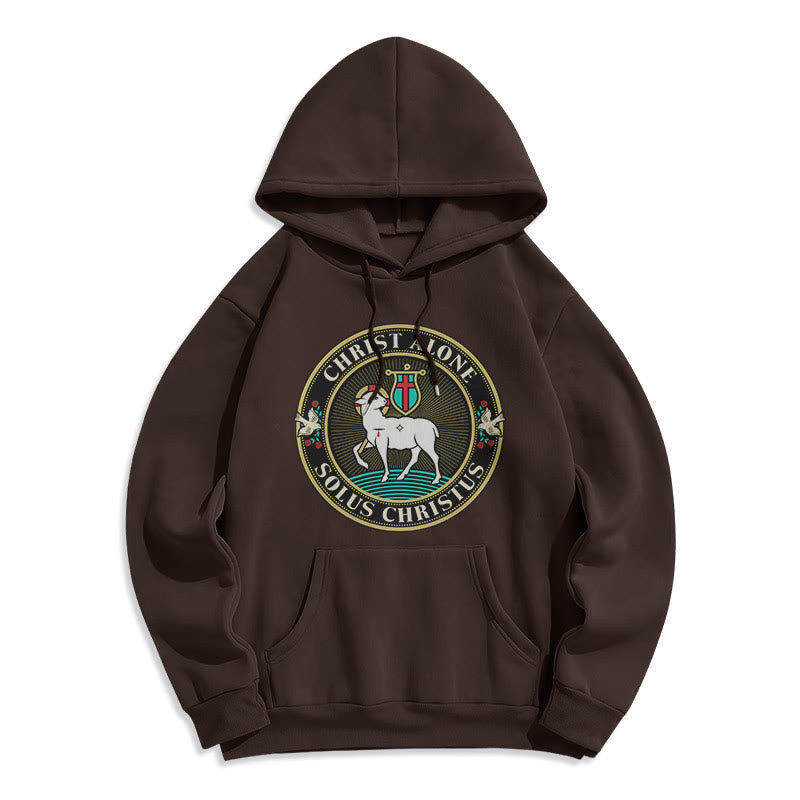 Modern Style Christ Alone Lamb of God Fleece Lined Polyester Hoodie