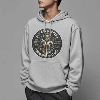 Modern Style Put On The Full Armor of God Fleece Lined Polyester Hoodie