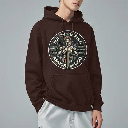 Modern Style Put On The Full Armor of God Fleece Lined Polyester Hoodie