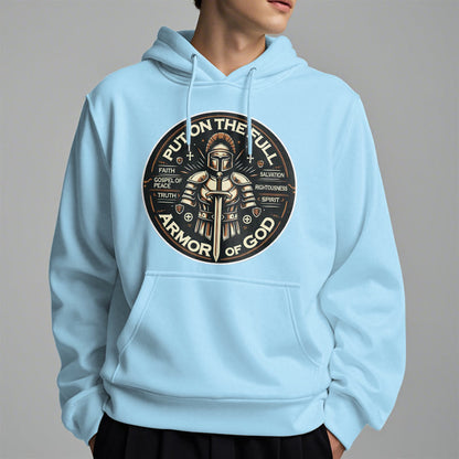 Modern Style Put On The Full Armor of God Fleece Lined Polyester Hoodie