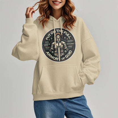 Modern Style Put On The Full Armor of God Fleece Lined Polyester Hoodie