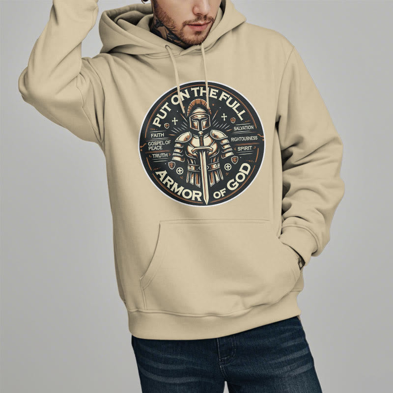 Modern Style Put On The Full Armor of God Fleece Lined Polyester Hoodie