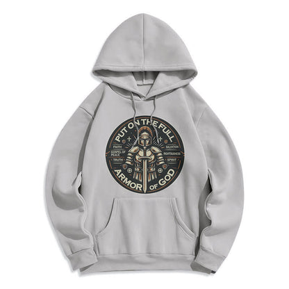 Modern Style Put On The Full Armor of God Fleece Lined Polyester Hoodie