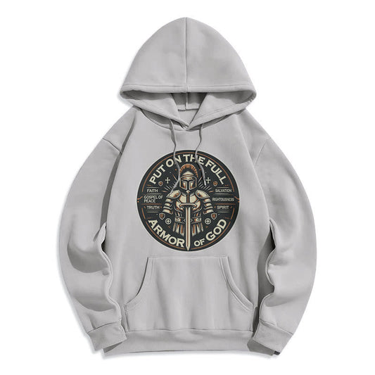 Modern Style Put On The Full Armor of God Fleece Lined Polyester Hoodie