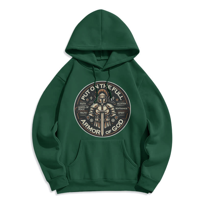 Modern Style Put On The Full Armor of God Fleece Lined Polyester Hoodie