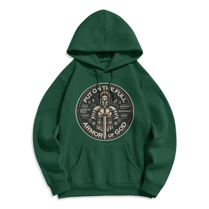 Modern Style Put On The Full Armor of God Fleece Lined Polyester Hoodie