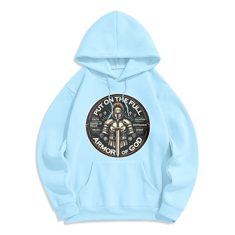 Modern Style Put On The Full Armor of God Fleece Lined Polyester Hoodie