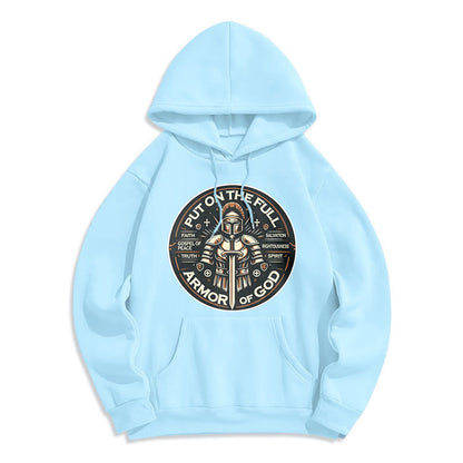 Modern Style Put On The Full Armor of God Fleece Lined Polyester Hoodie