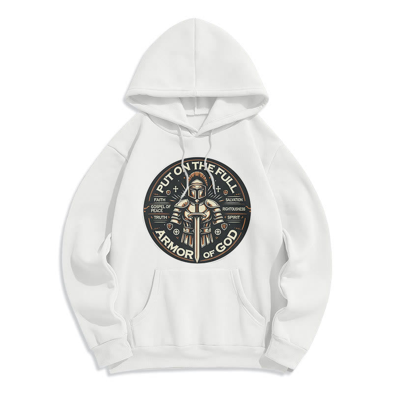 Modern Style Put On The Full Armor of God Fleece Lined Polyester Hoodie
