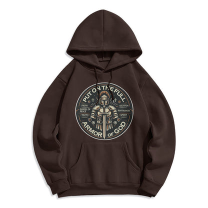 Modern Style Put On The Full Armor of God Fleece Lined Polyester Hoodie