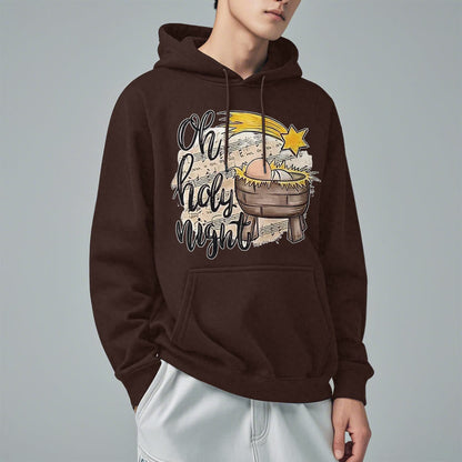 Colored Style Holy Night Cradle Nativity Scene Fleece Lined Polyester Hoodie