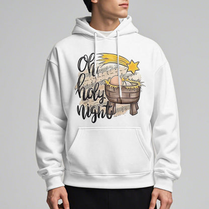 Colored Style Holy Night Cradle Nativity Scene Fleece Lined Polyester Hoodie