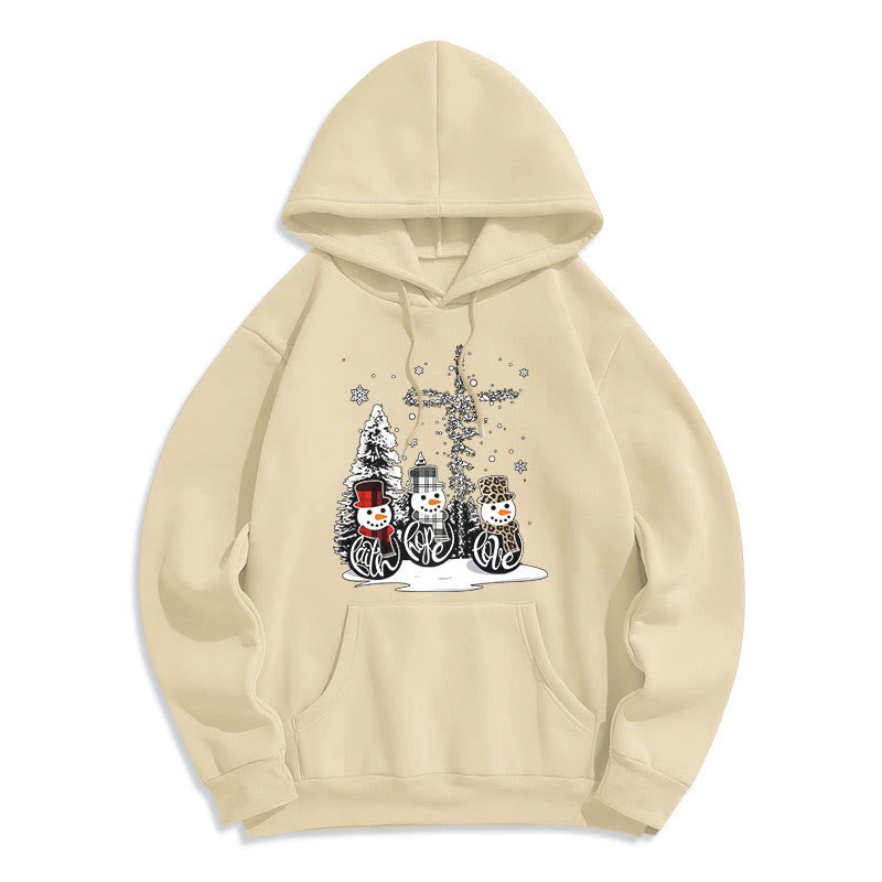 Colored Style Faith Hope Love Christmas Fleece Lined Polyester Hoodie