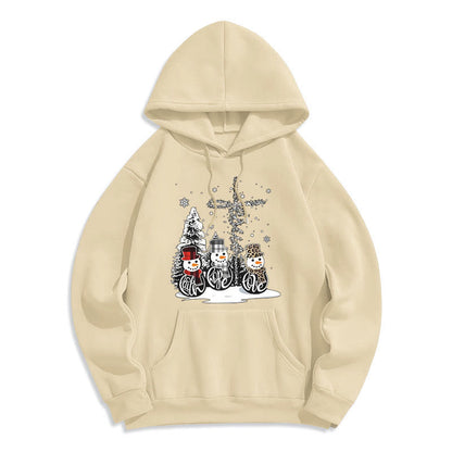 Colored Style Faith Hope Love Christmas Fleece Lined Polyester Hoodie