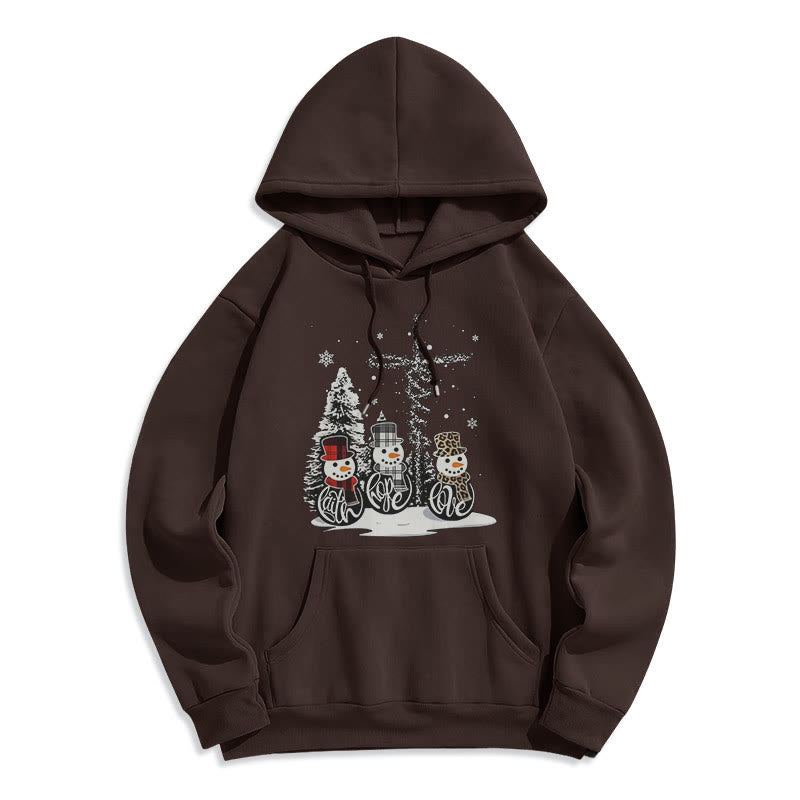 Colored Style Faith Hope Love Christmas Fleece Lined Polyester Hoodie