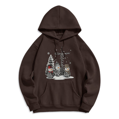 Colored Style Faith Hope Love Christmas Fleece Lined Polyester Hoodie