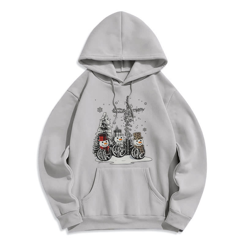 Colored Style Faith Hope Love Christmas Fleece Lined Polyester Hoodie