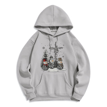 Colored Style Faith Hope Love Christmas Fleece Lined Polyester Hoodie