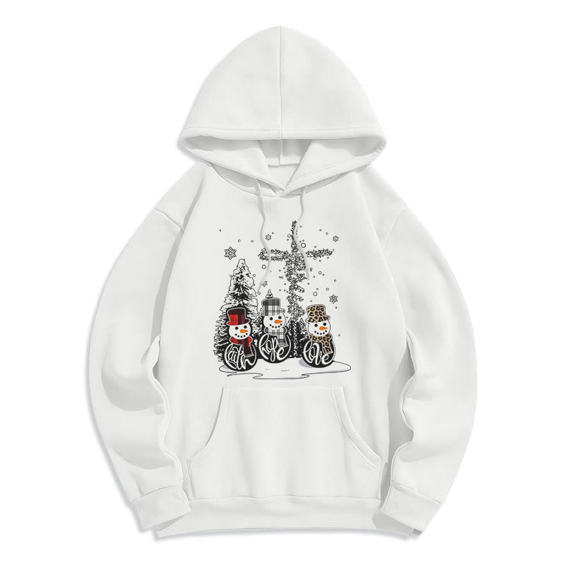 Colored Style Faith Hope Love Christmas Fleece Lined Polyester Hoodie