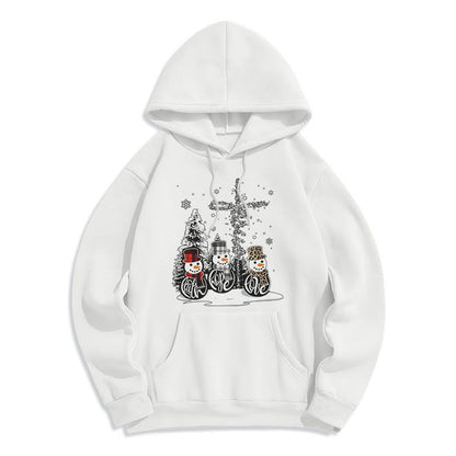 Colored Style Faith Hope Love Christmas Fleece Lined Polyester Hoodie