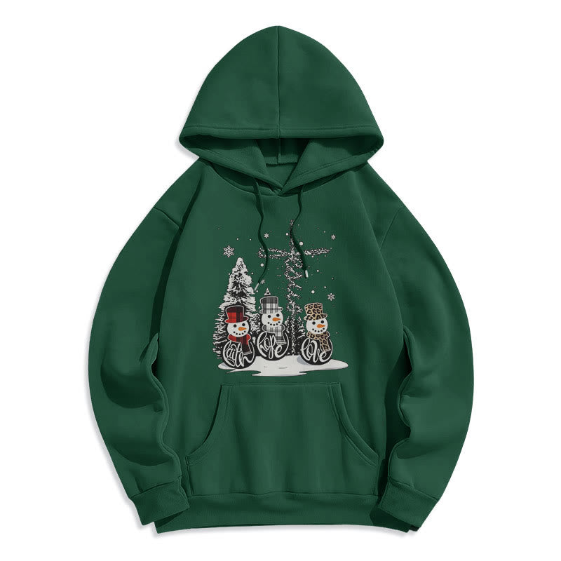 Colored Style Faith Hope Love Christmas Fleece Lined Polyester Hoodie