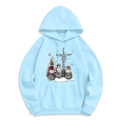 Colored Style Faith Hope Love Christmas Fleece Lined Polyester Hoodie