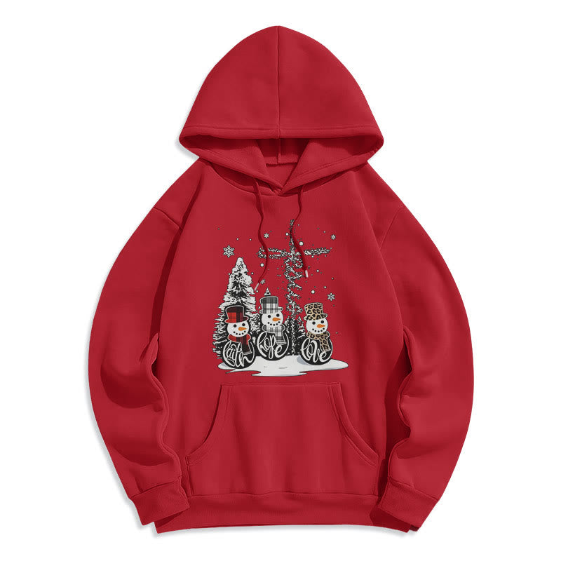 Colored Style Faith Hope Love Christmas Fleece Lined Polyester Hoodie