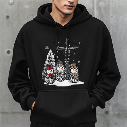 Colored Style Faith Hope Love Christmas Fleece Lined Polyester Hoodie