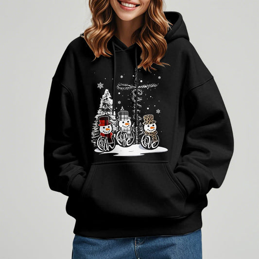 Colored Style Faith Hope Love Christmas Fleece Lined Polyester Hoodie