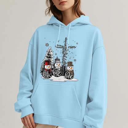 Colored Style Faith Hope Love Christmas Fleece Lined Polyester Hoodie