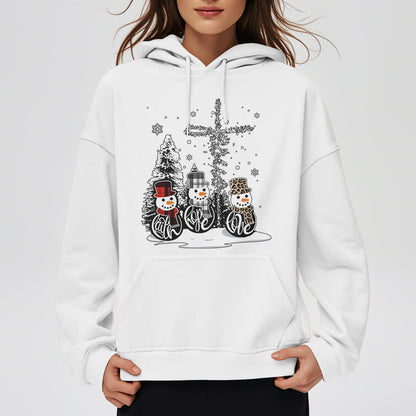 Colored Style Faith Hope Love Christmas Fleece Lined Polyester Hoodie