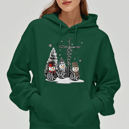 Colored Style Faith Hope Love Christmas Fleece Lined Polyester Hoodie