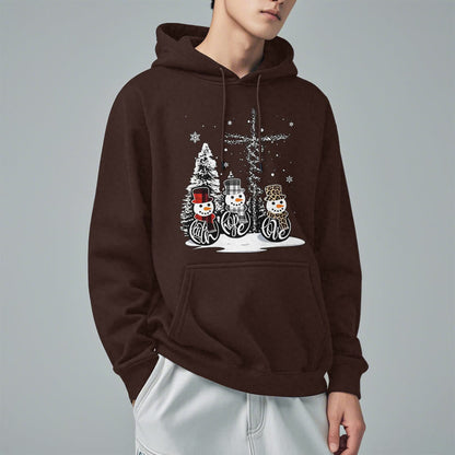 Colored Style Faith Hope Love Christmas Fleece Lined Polyester Hoodie