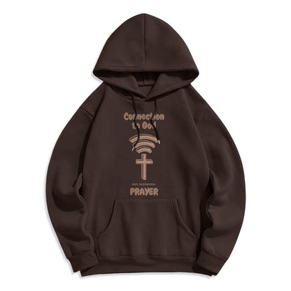 Modern Style Prayer Connection To God Fleece Lined Polyester Hoodie
