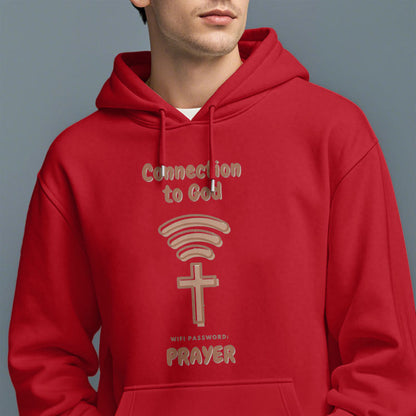 Modern Style Prayer Connection To God Fleece Lined Polyester Hoodie