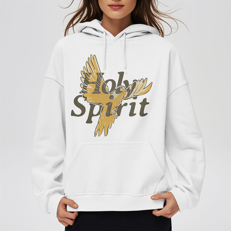 Classic Style Holy Spirit Flying Dove Fleece Lined Polyester Hoodie