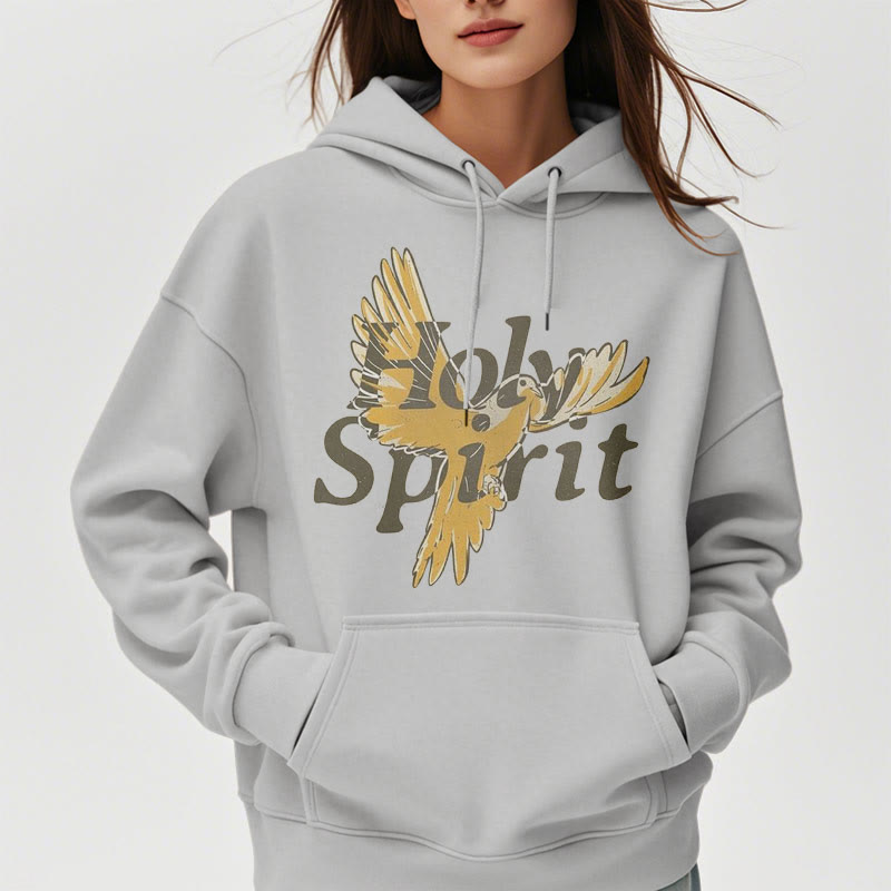 Classic Style Holy Spirit Flying Dove Fleece Lined Polyester Hoodie
