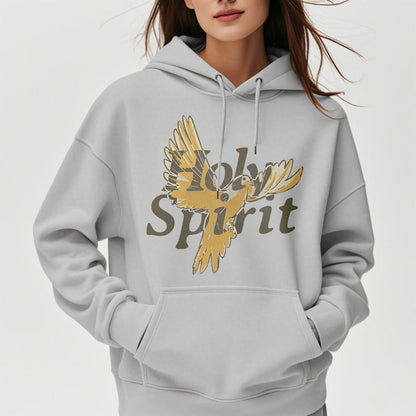 Classic Style Holy Spirit Flying Dove Fleece Lined Polyester Hoodie