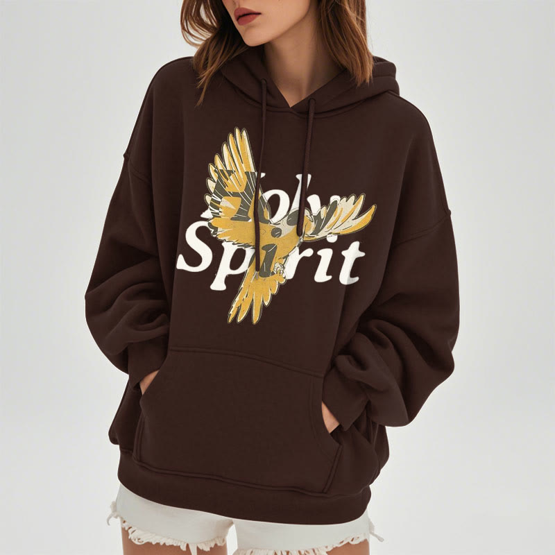 Classic Style Holy Spirit Flying Dove Fleece Lined Polyester Hoodie