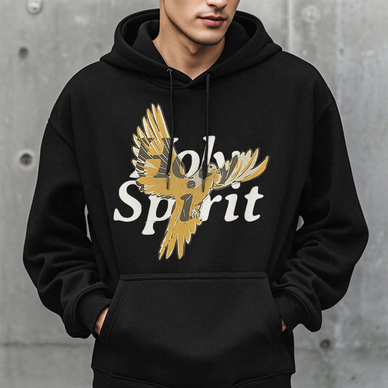 Classic Style Holy Spirit Flying Dove Fleece Lined Polyester Hoodie