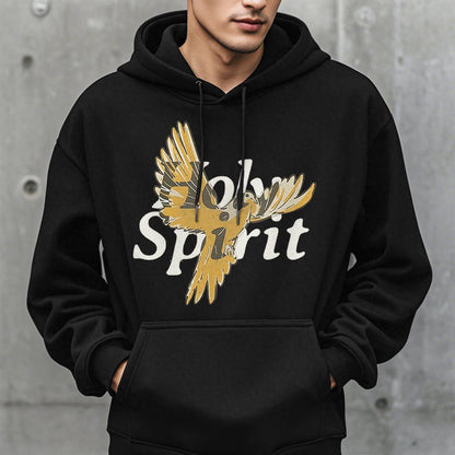 Classic Style Holy Spirit Flying Dove Fleece Lined Polyester Hoodie